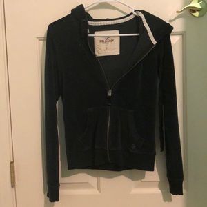 Hollister black fleece zip up